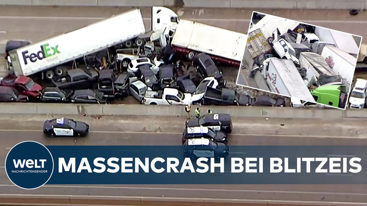 Massenkarambolage in Texas: 130 Autos rasen bei Blitzeis ineinander - Sechs Tote