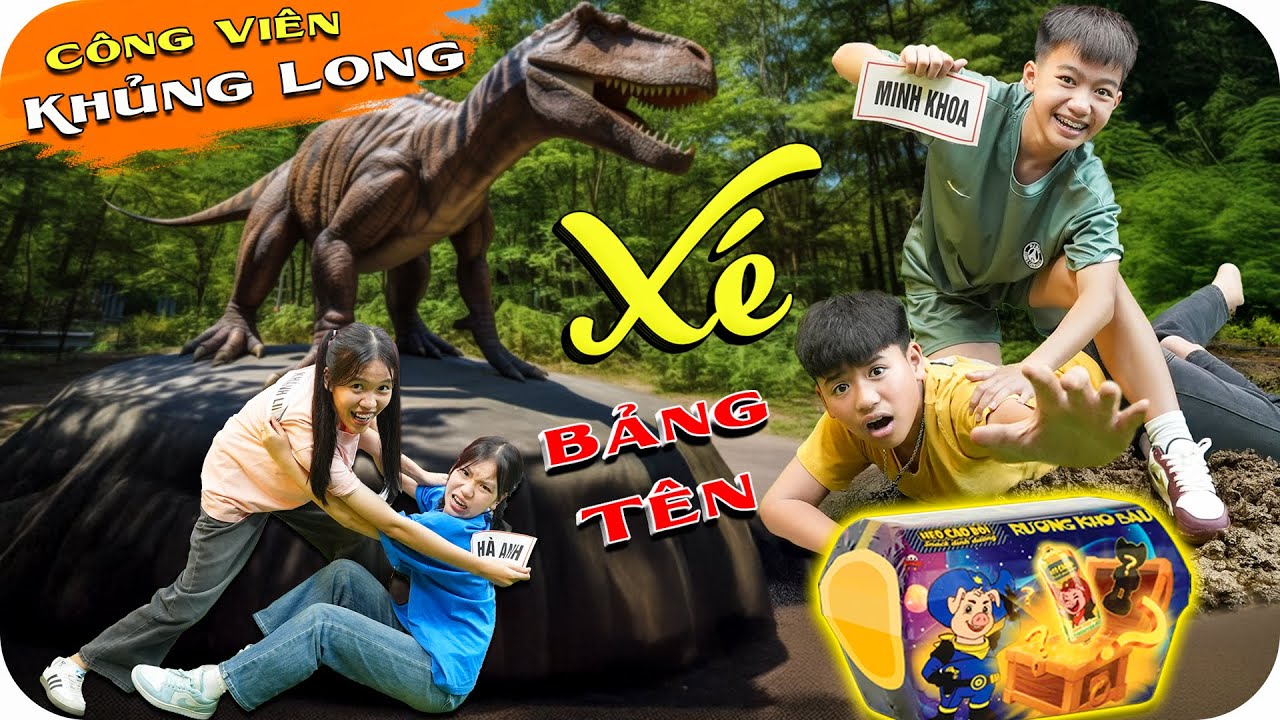 Đuổi Bắt Trong Công Viên Khủng Long - Săn Heo Cao Bồi Rương Kho Báu | Min Min TV Minh Khoa