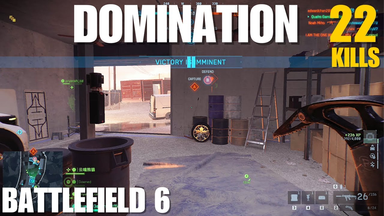 BATTLEFIELD 6 - Domination Mode! Intense Fight (199-200) Score! Blackwell Fields (Stockpile) Map