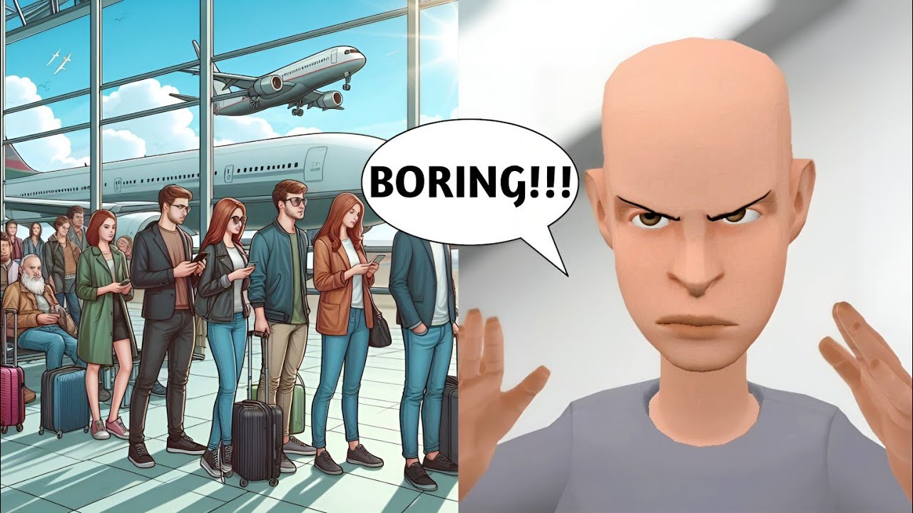 classic caillou misbehaves at the Airport/ grounded