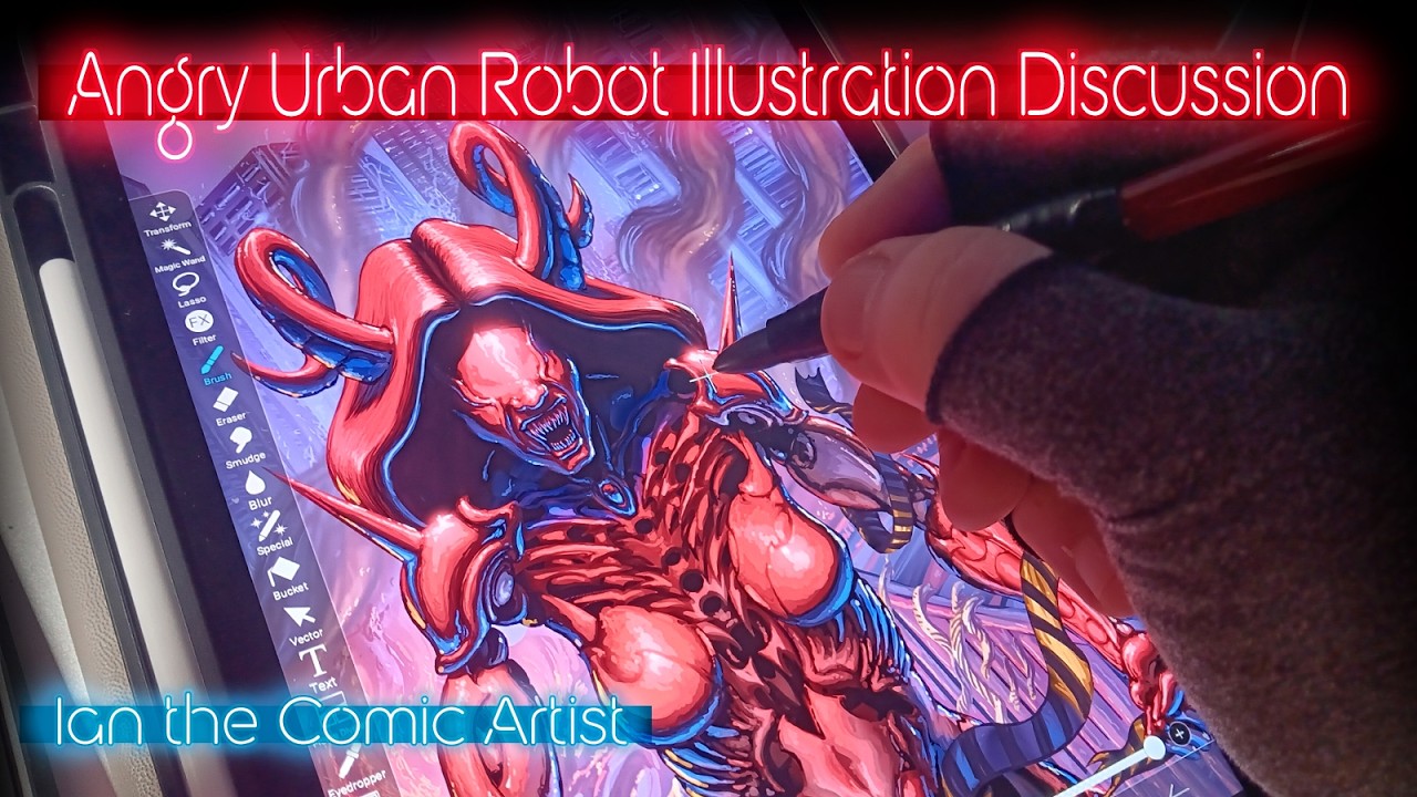 Angry Urban Robot Illustration Discussion