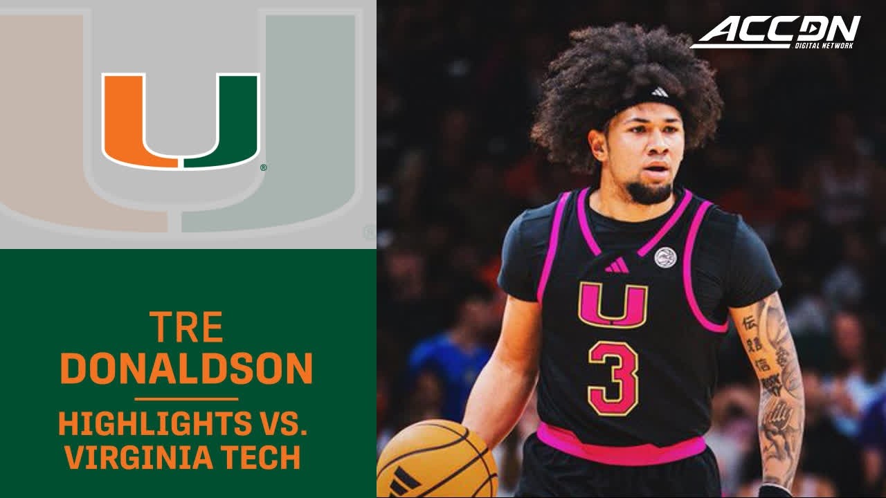 Miami's Tre Donaldson Highlights vs. Virginia Tech