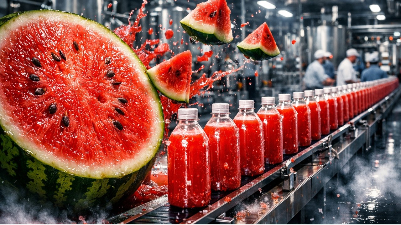Watermelon Juice Production Process | From Farm to Bottle