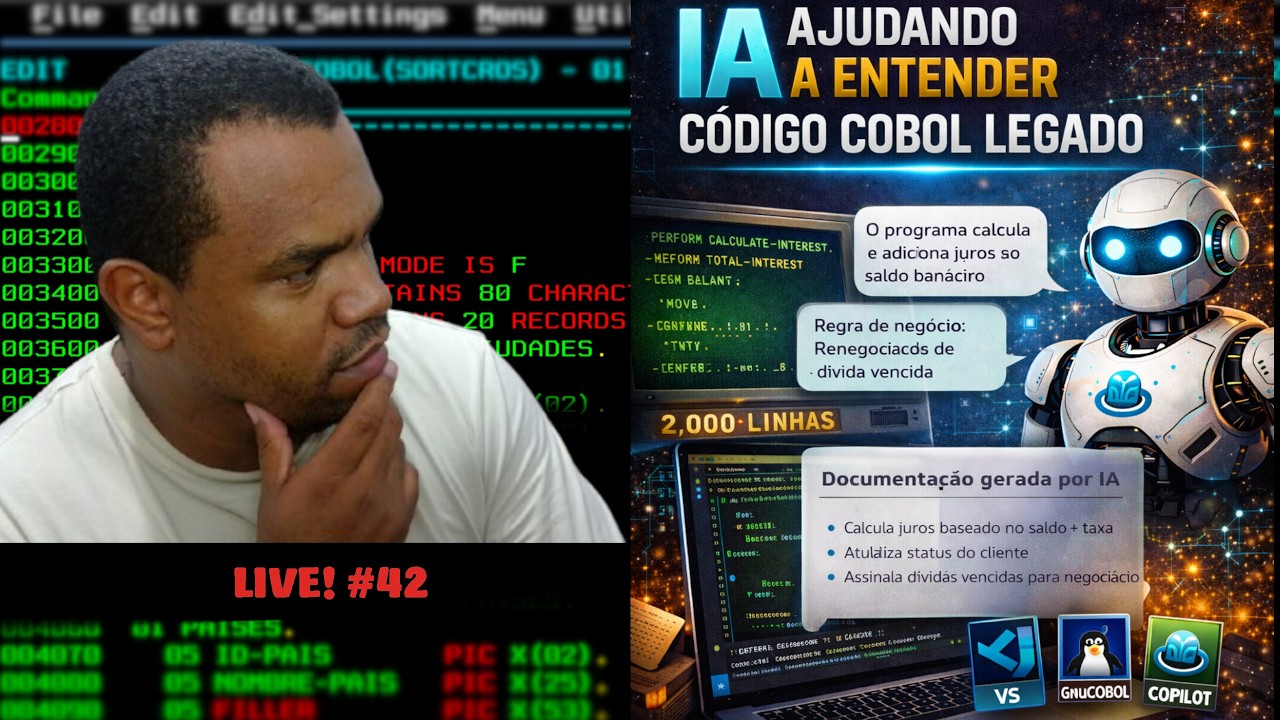 💻 COBOL + IA: IA ajudando a entender código COBOL legado | Live #42 – Série COBOL + IA