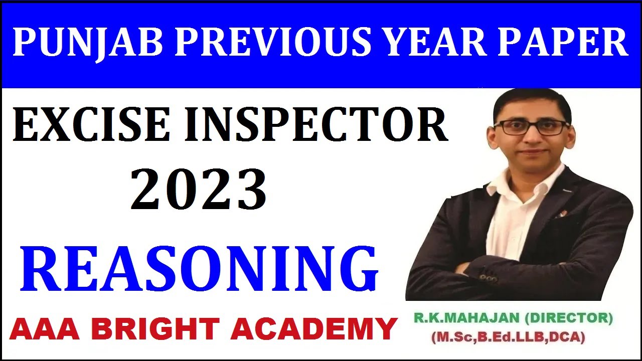 Punjab Previous Year Question Paper: Reasoning (Excise 2023)