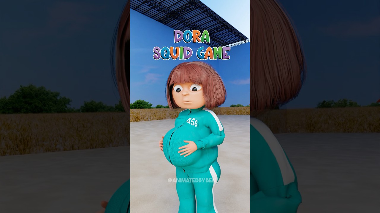dora is in squid games 😭 pregnant with a baby! #squidgame #squidgame3 #shorts