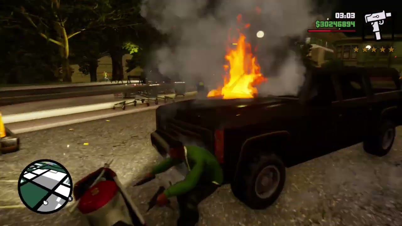 Activando 5 estrellas en la base militar de san fierro Gta san andreas 