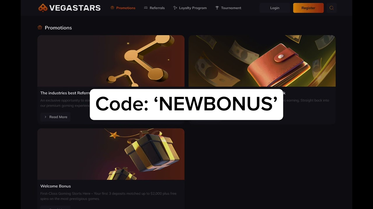 VegaStars Casino Promo Code: &lsquo;NEWBONUS&rsquo; - 50 Free Spins + Deposit Bonus Up To $2000