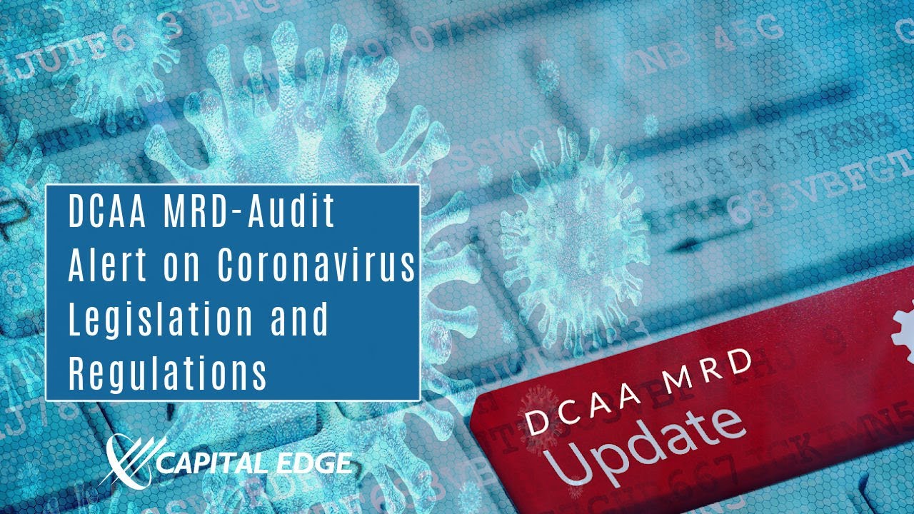 DCAA MRD-Audit Alert on Coronavirus Legislation and Regulations