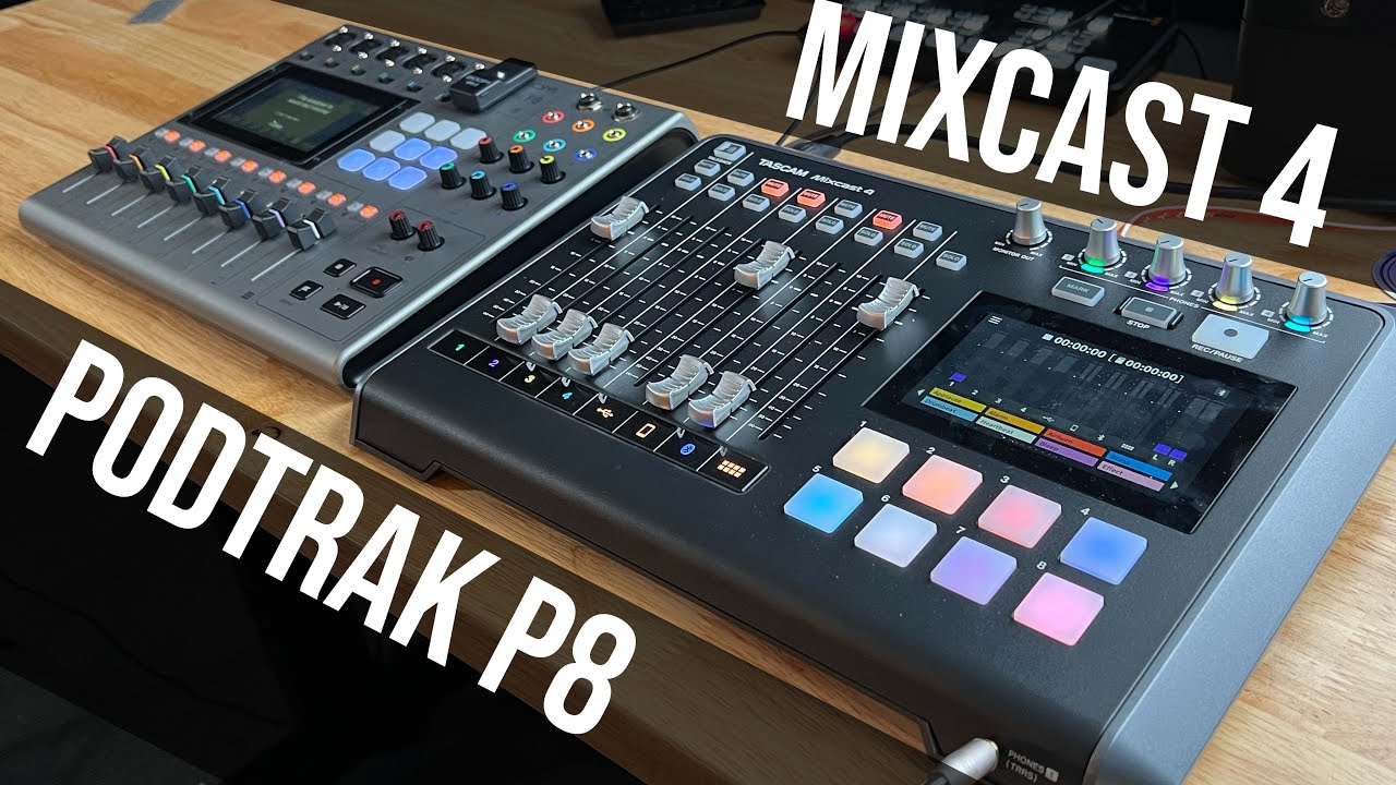 Tascam Mixcast 4 vs Zoom Podtrak P8 - Real Life Comparison (Rode PodMic and SM7B)
