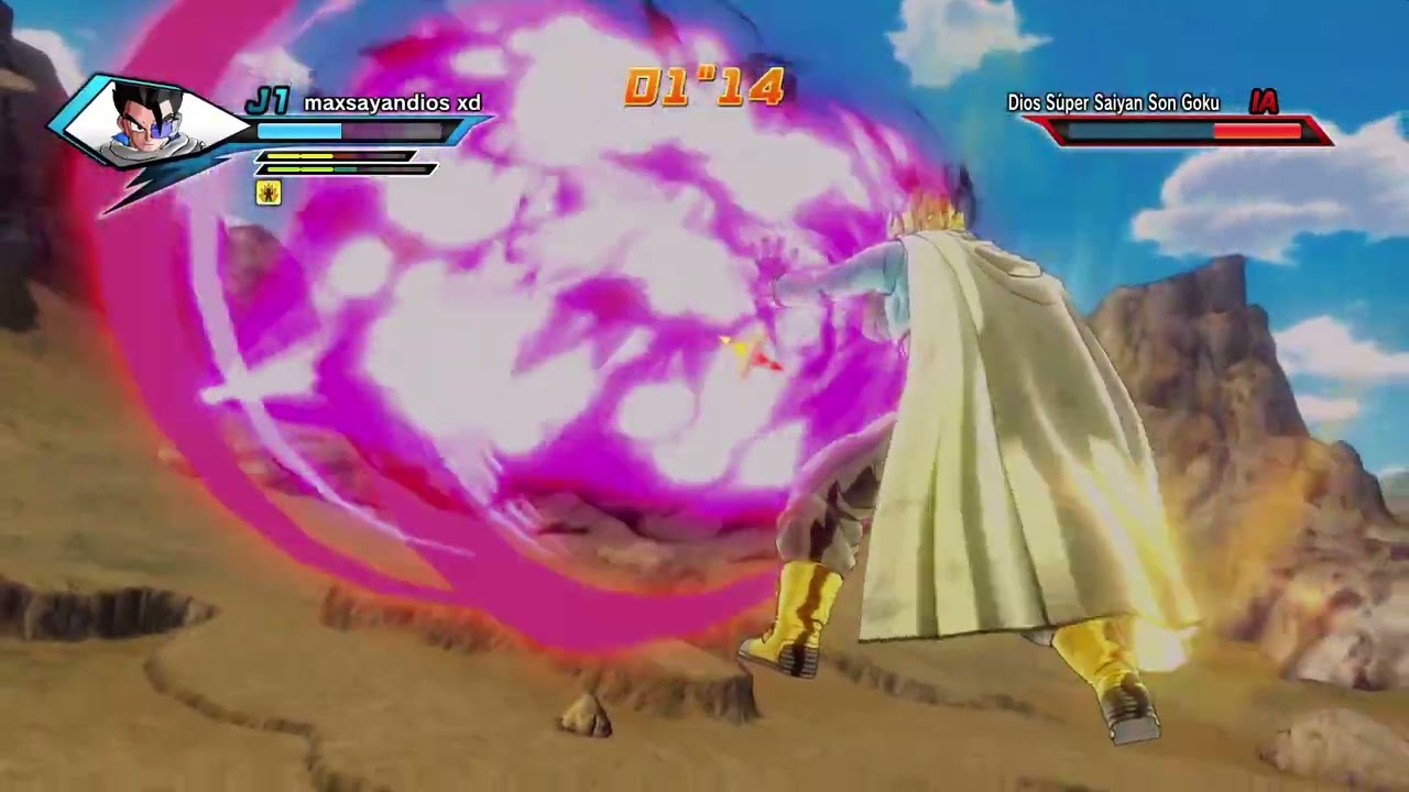 DRAGON BALL XENOVERSE Maxsayandios xd  vs dios super saiyan son goku