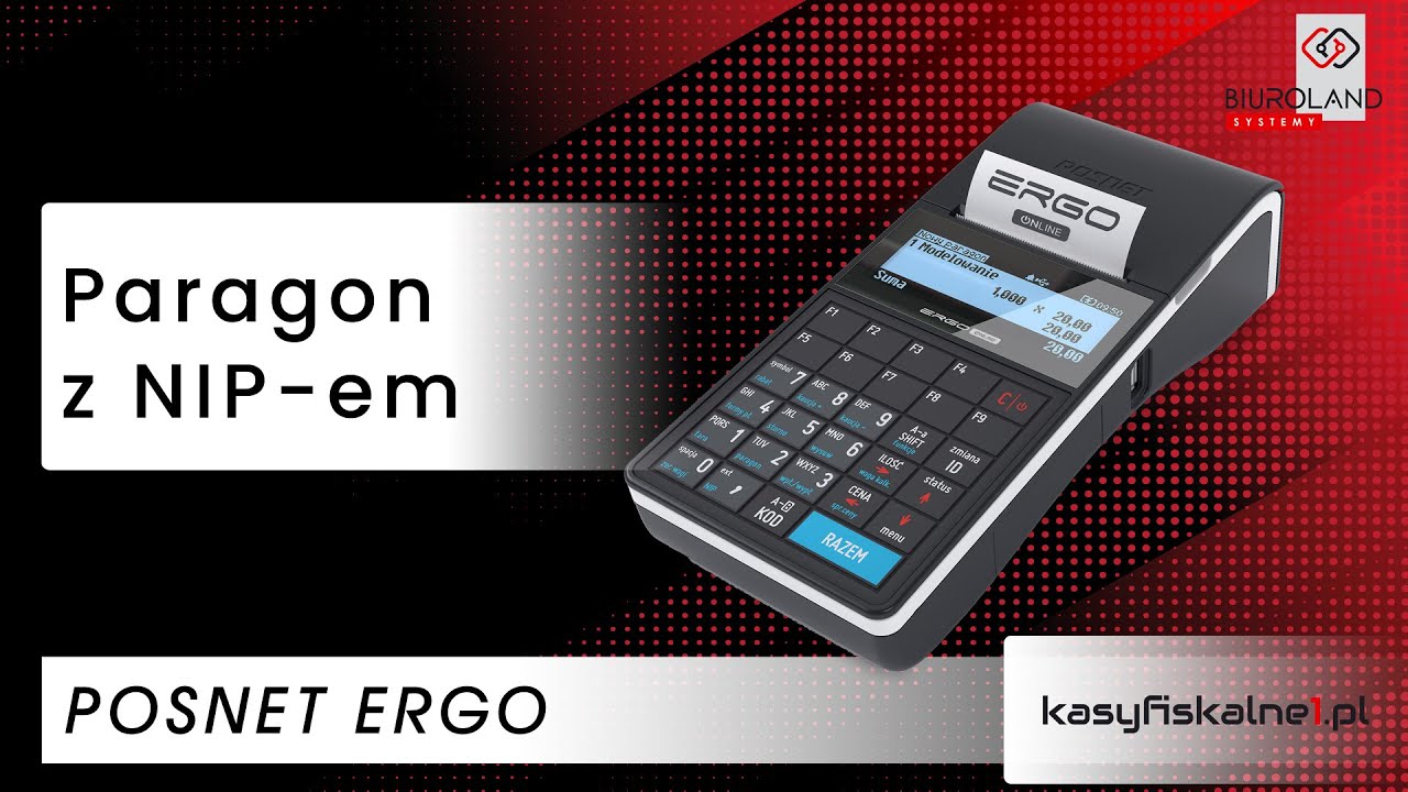 Paragon z NIP -em na kasie fiskalnej Posnet Ergo Online