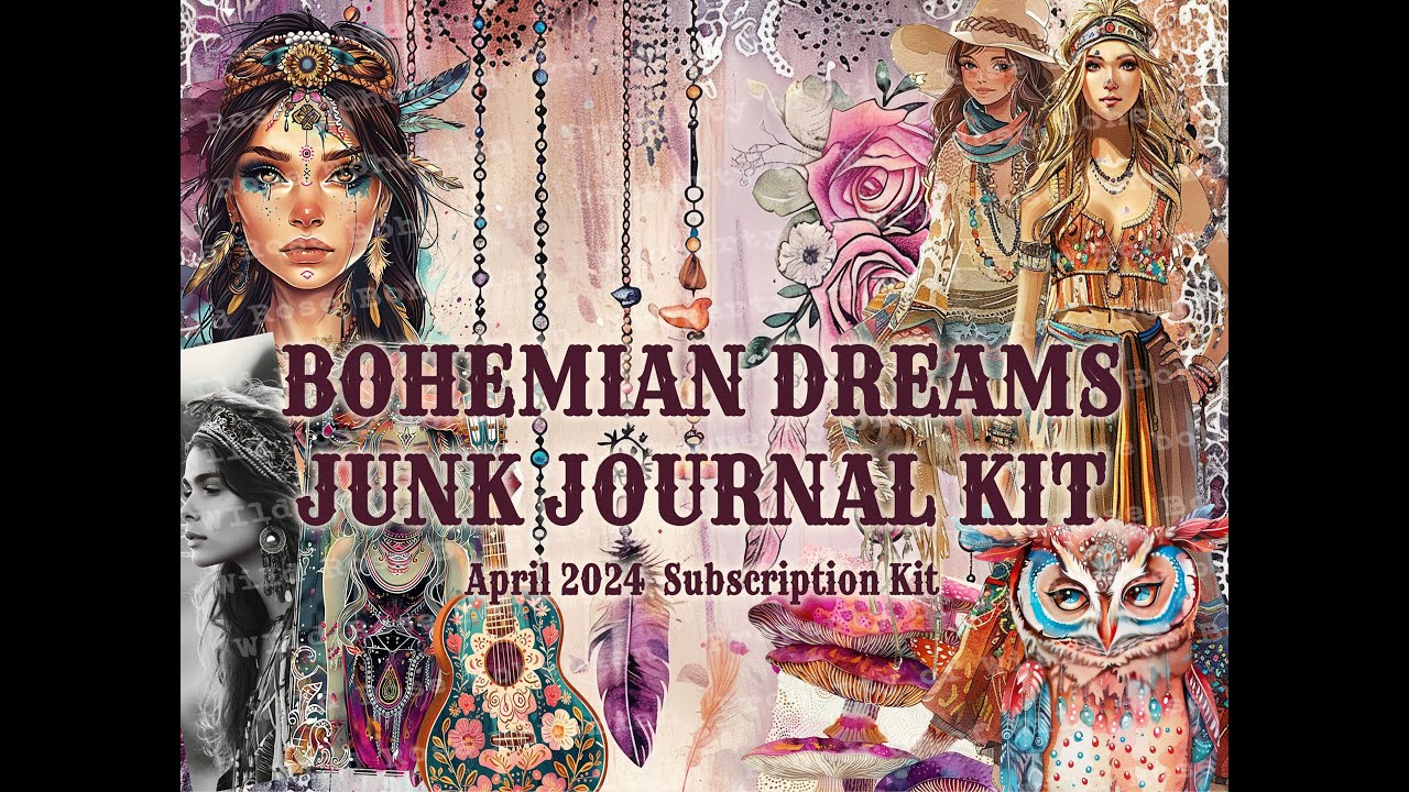 Bohemian Dreams Junk Journal Kit Full Kit #junkjournaling #bohemianjournal #scrapbooking