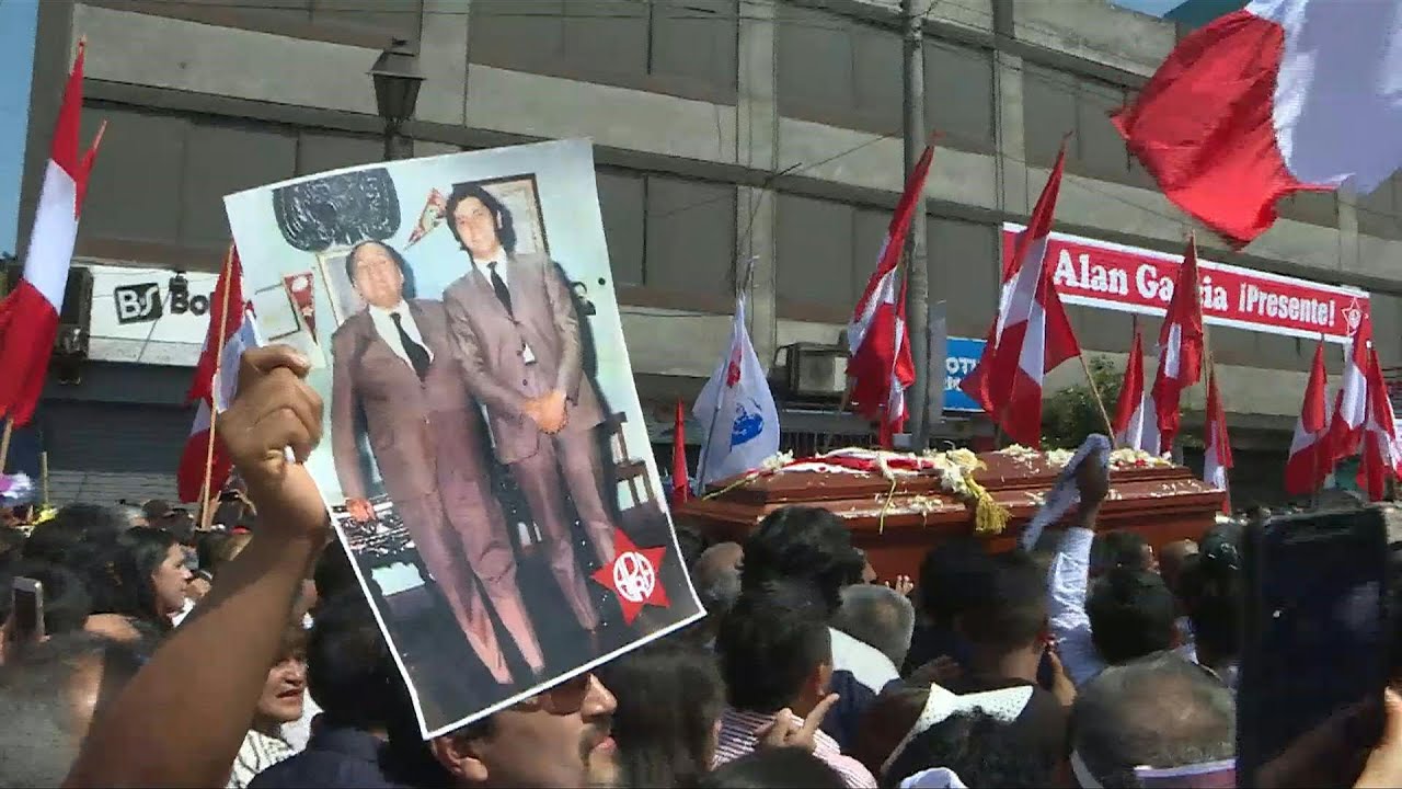Funeral procession of ex-president Garcia's coffin in Lima