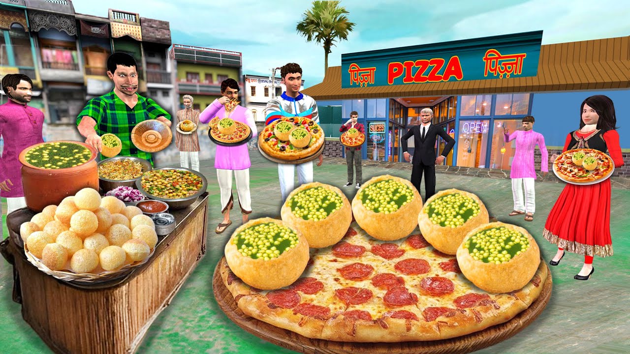 Unexpected PaniPuri Pizza Revolution In Village Comedy Story Hindi kahaniya Moral Stories