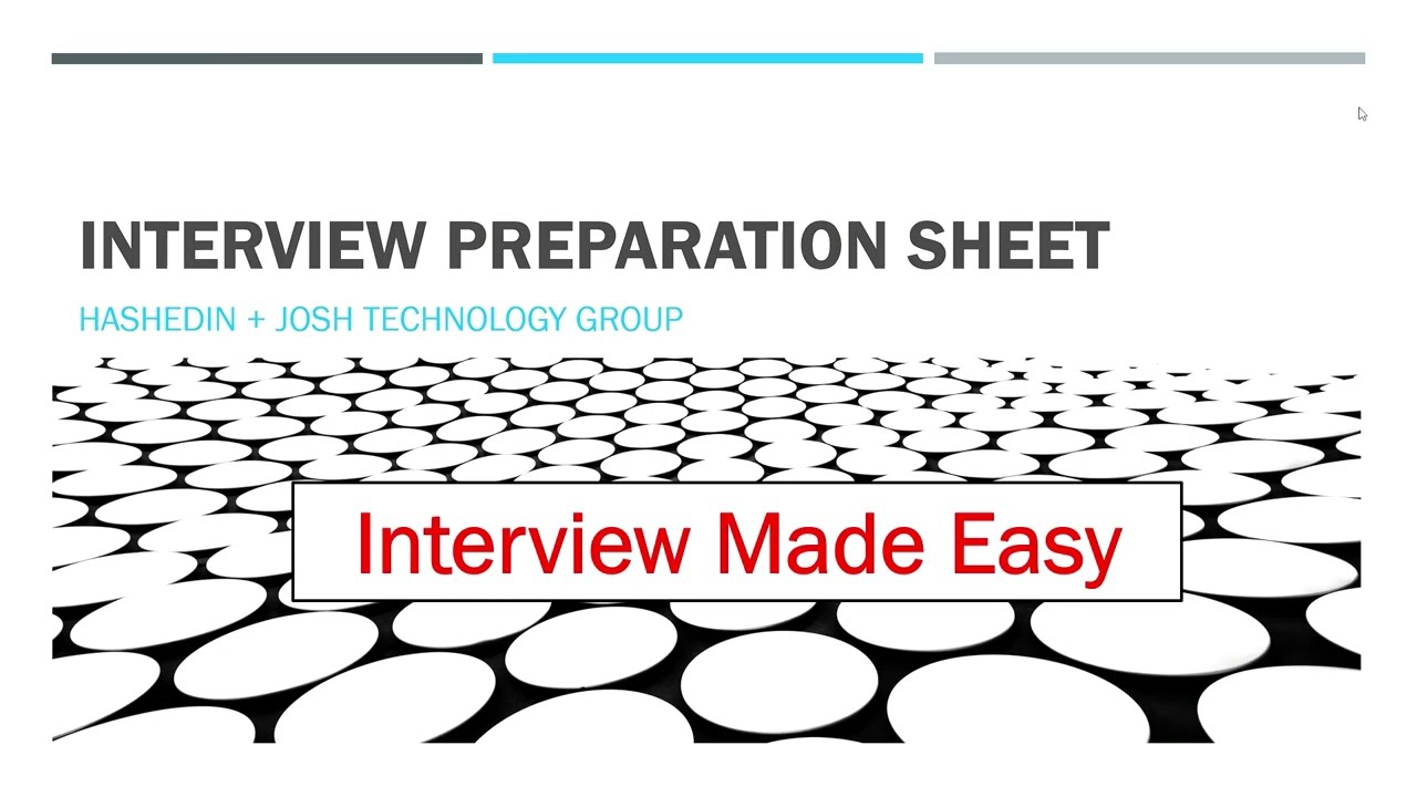 INTERVIEW PREPARATION SHEET - HASHEDIN and JOSH TECHNOLOGY GROUP