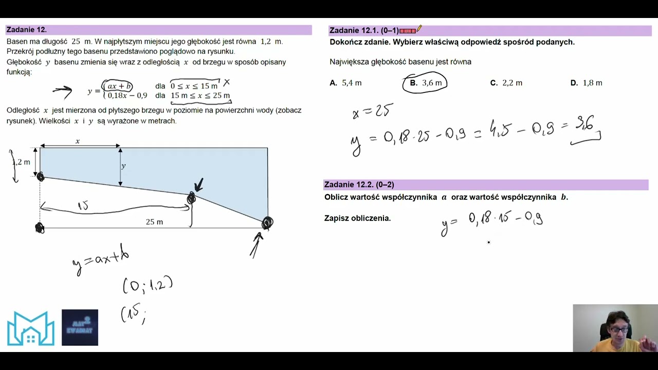 Matura 2023 | Matematyka | Poziom podstawowy | arkusz CKE, wrzesień 2022, zad. 12 (12.1, 12.2)