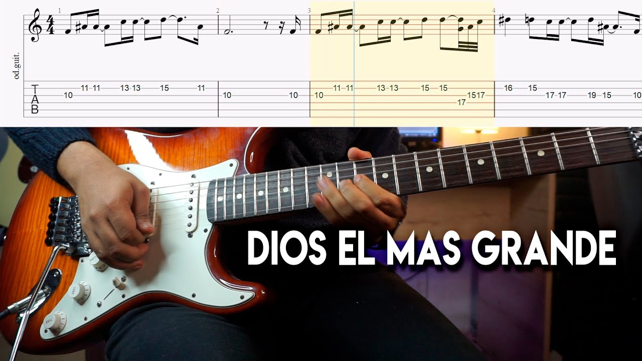 DIOS EL MAS GRANDE  - SOLO | Tutorial Guitarra | JUAN CARLOS ALVARADO Con tablaturas