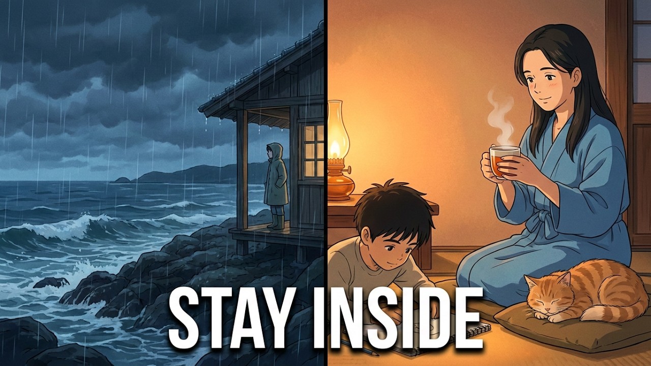 The Rain Kept Us Home All Night | Ghibli Slow Life Animation