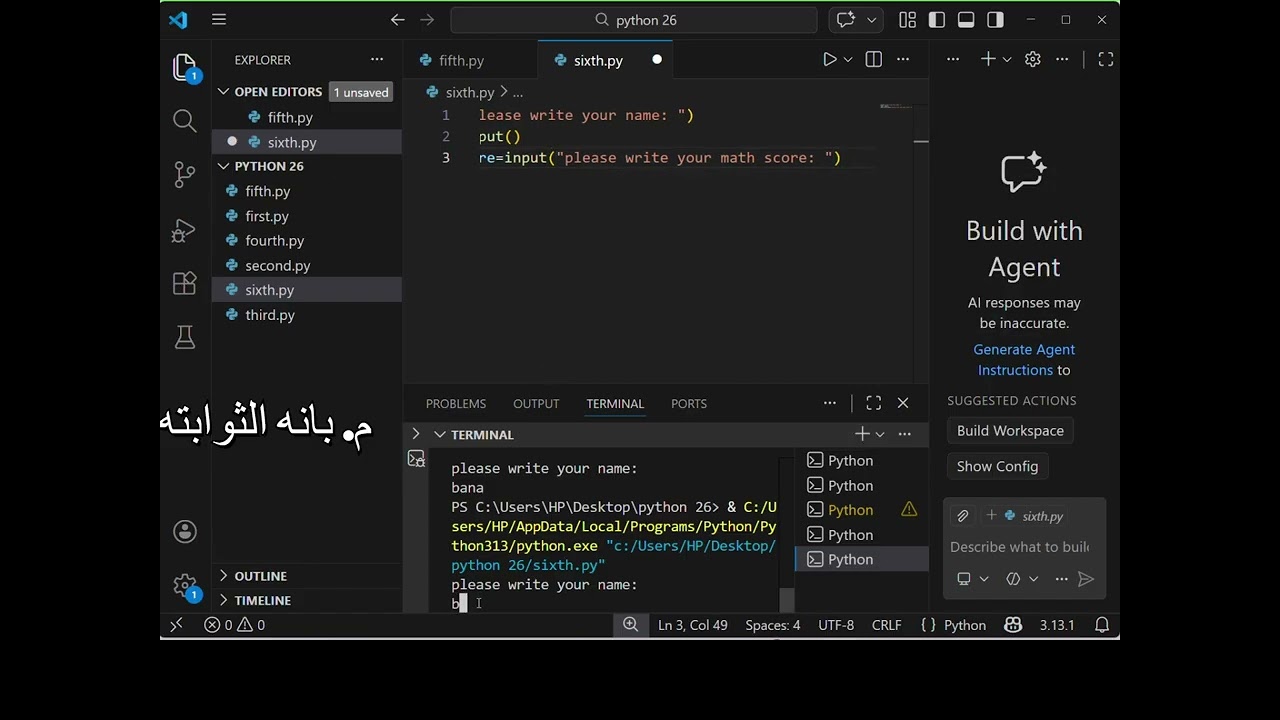 input python vscode
