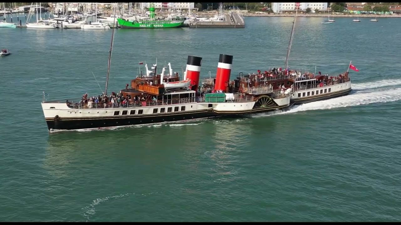 Isle of Wight Ferry in and PS Waverley out