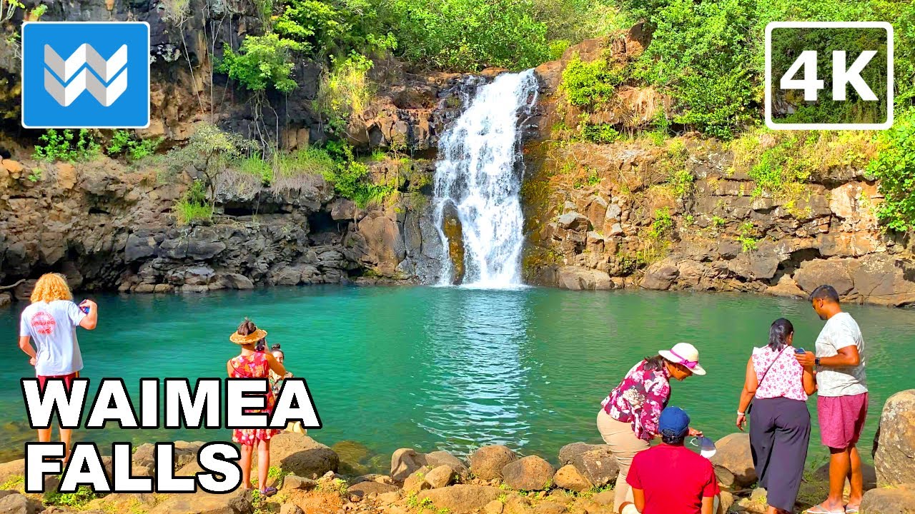 [4K] Waimea Valley Falls in North Shore Oahu, Hawaii - Hiking/Walking Tour 🎧 Relaxing Nature Sound