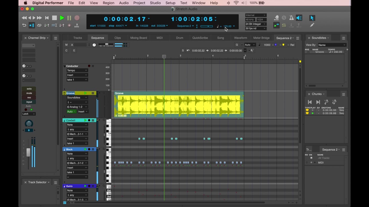 MOTU Digital Performer 10 – Die Funktion Stretch Audio