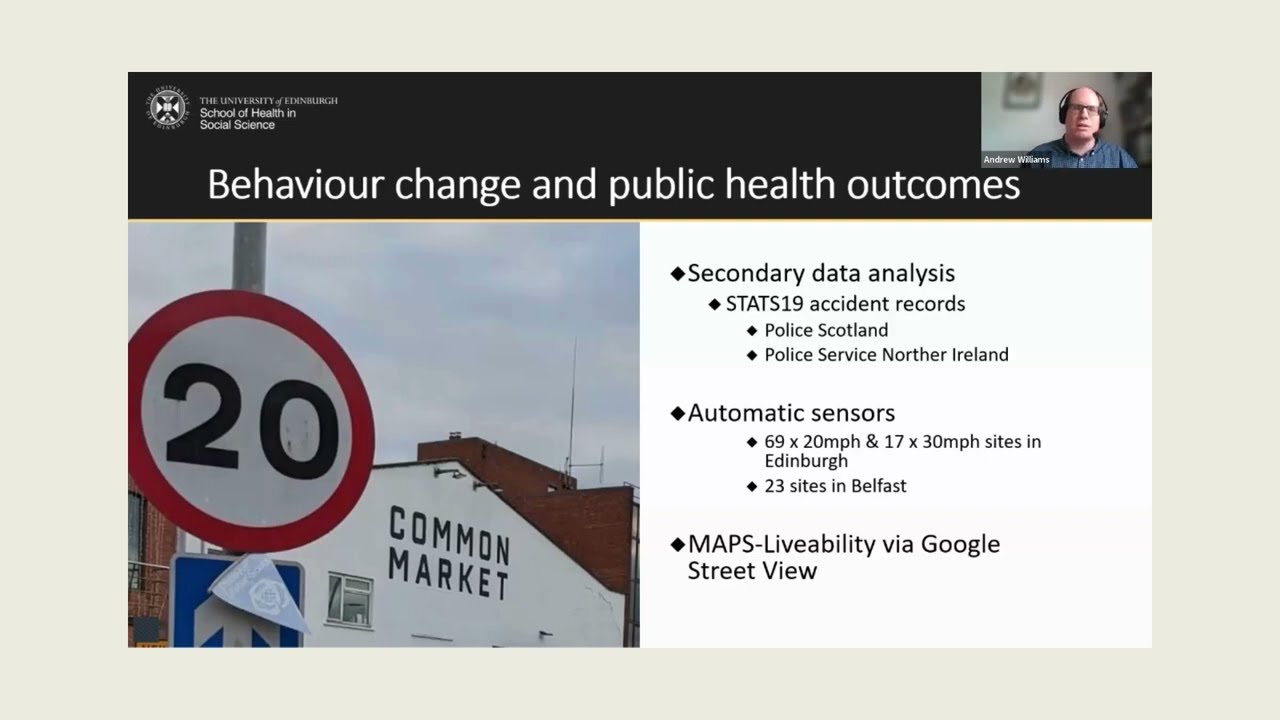 Healthy Urban Places Seminar: Health impacts of 20mph zones