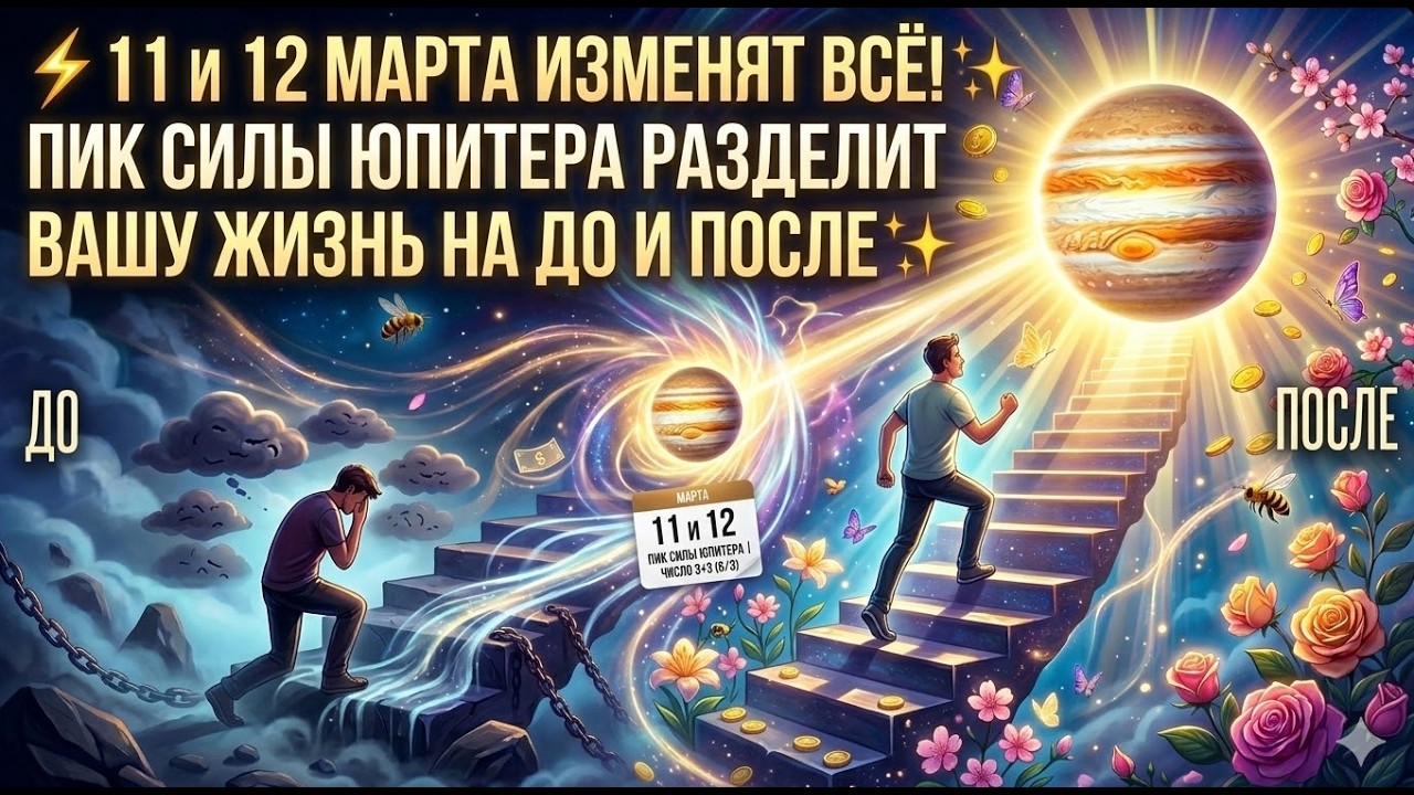 ⚡️ 11 и 12 МАРТА ИЗМЕНЯТ ВСЁ! Пик Силы Юпитера разделит Вашу жизнь на ДО и ПОСЛЕ