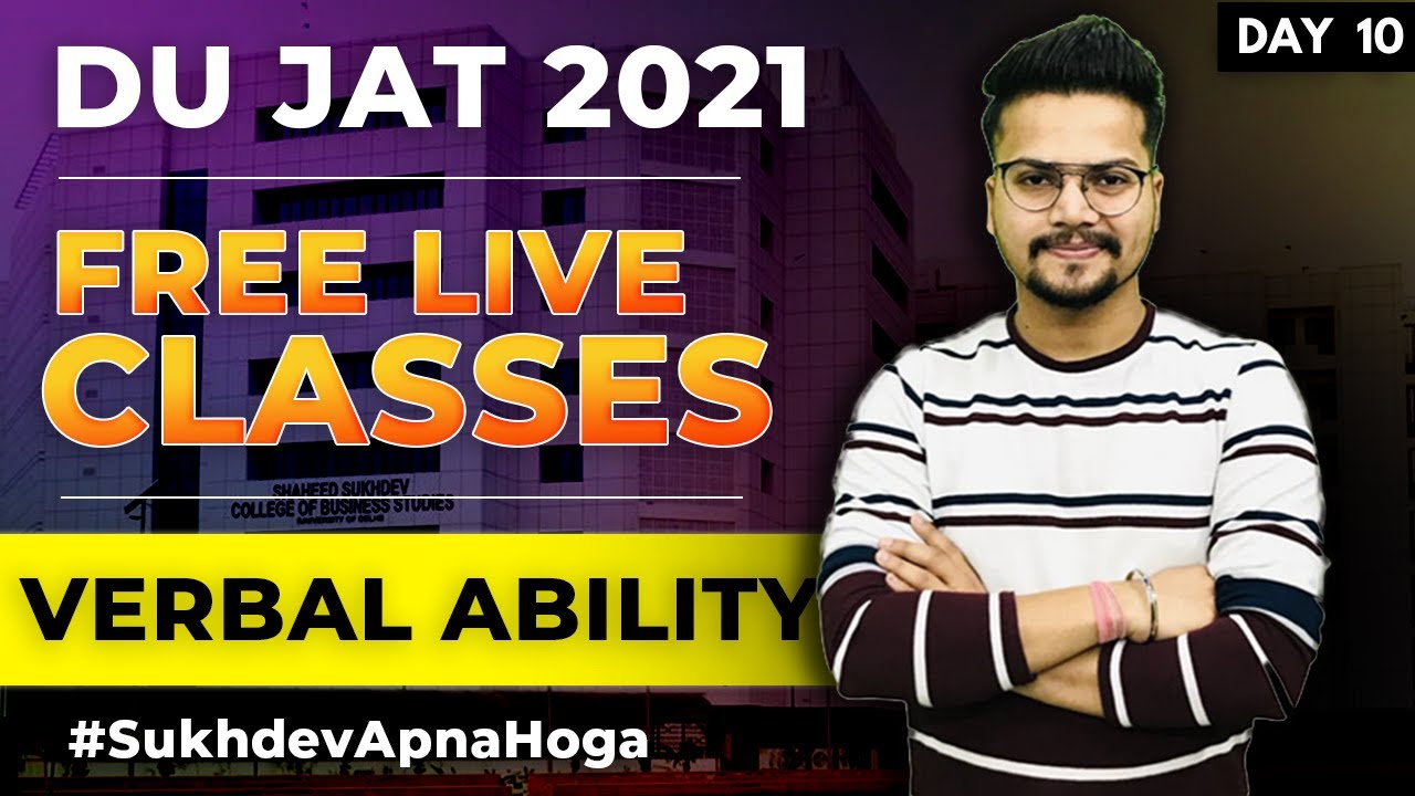 Day 10 Verbal Ability Important Questions - DU JAT 2021 #SukhdevApnaHoga