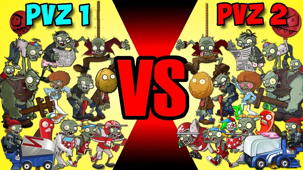 All New & Old Zombies PVZ 1 vs PVZ 2 - Which Version Will Win? - Team Zombie vs Zombie