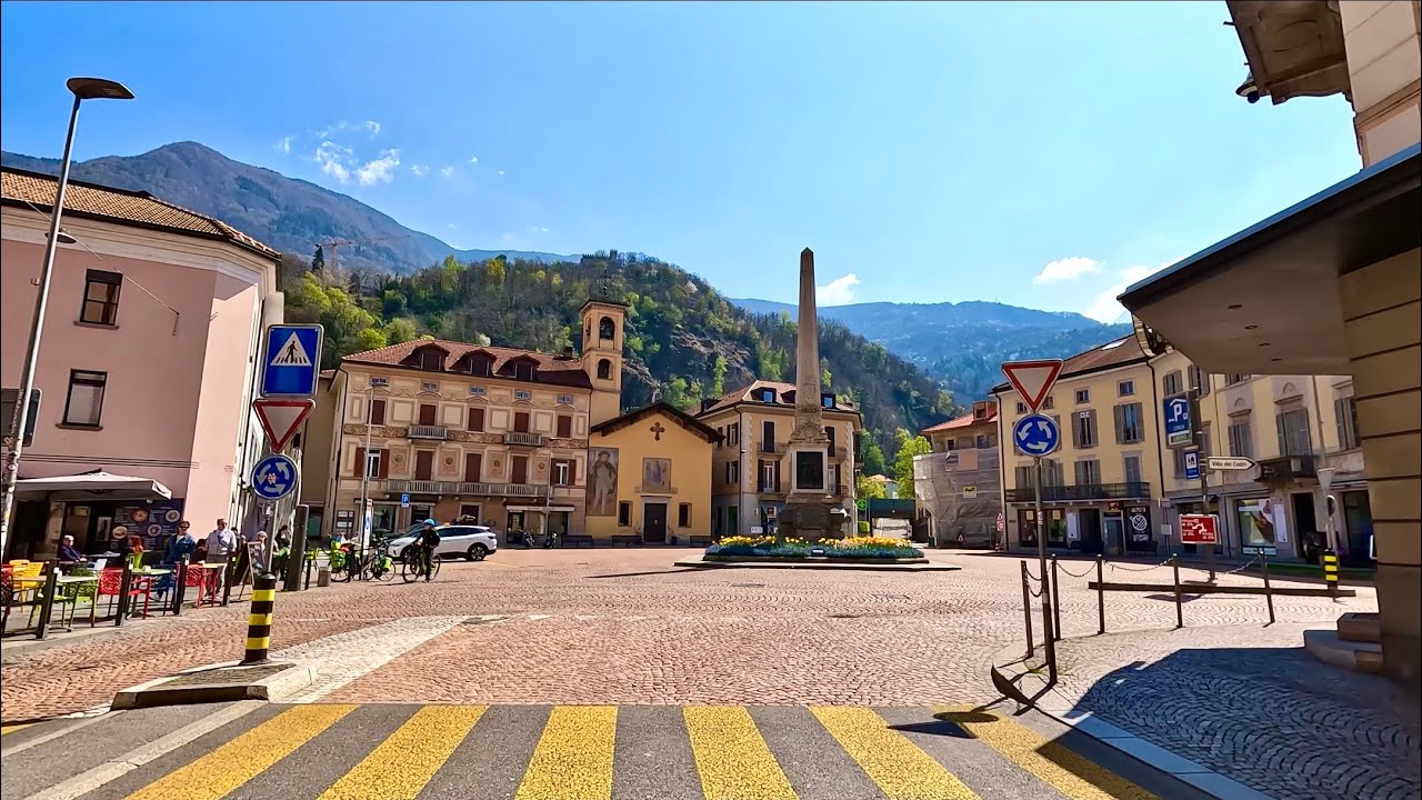 Driving in Swiss 4K - BELLINZONA  , One of the most beautiful City in Switzerland -1
