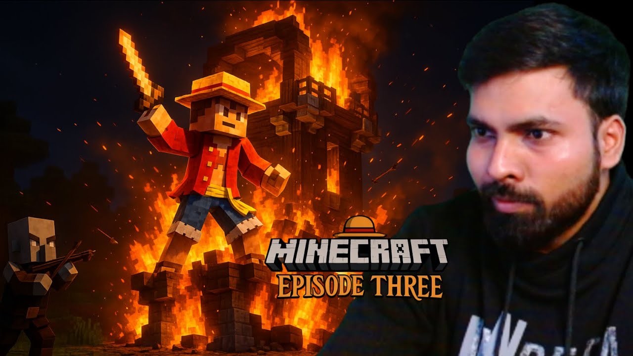 FIGHTING AT THE BURNING PILLAGER TOWER!!! | MINECRAFT SURVIVAL | EP #3