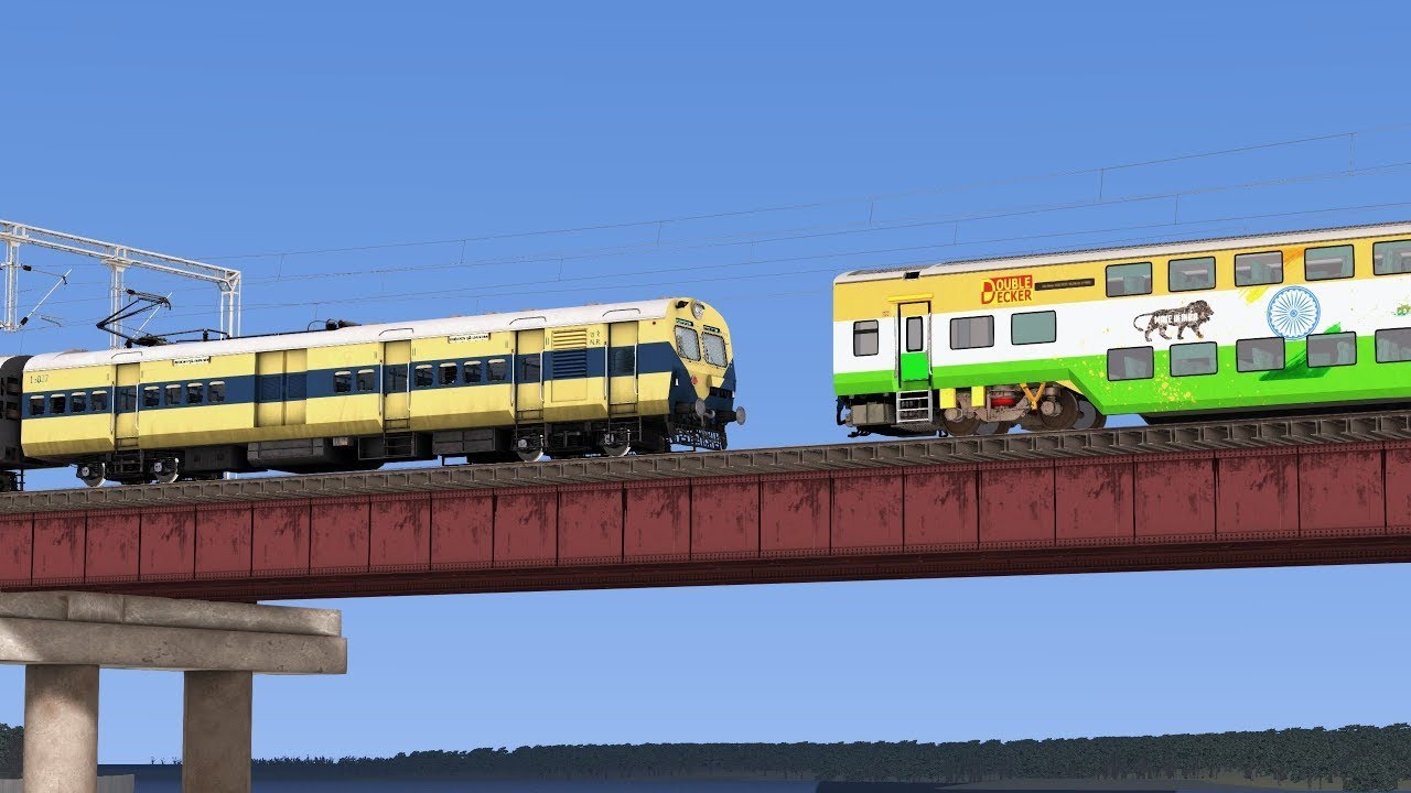 Historic View! MEMU Coupling + Double Decker Express | Sabarmati River Bridge