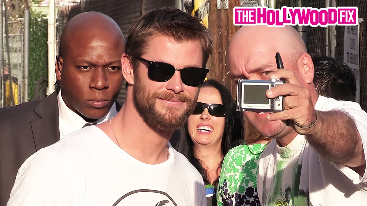 Chris Hemsworth Signs Autographs For Fans & Takes Selfies Backstage At Jimmy Kimmel Live! Studios