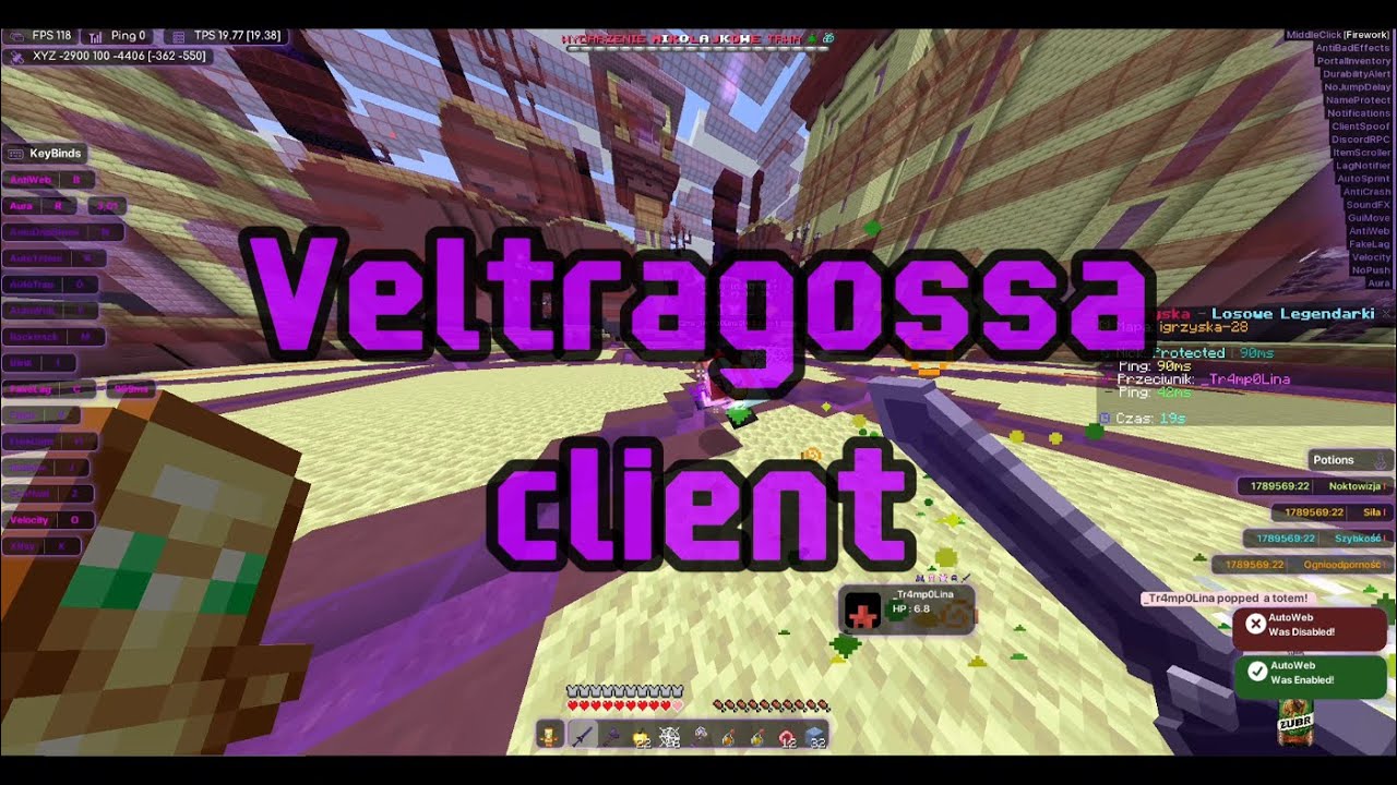 Best FakeLag on Minestar.pl | feat. better Thunderhack | Veltragossa client 💣🔥💣