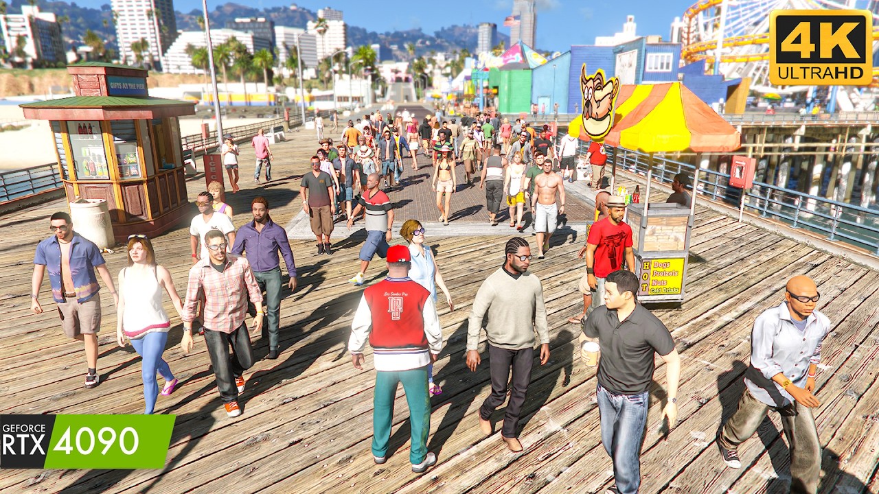 GTA 5 Extreme CROWD With Photorealistic Graphics🔥🔥 - GTA V ENHANCED XtremeTool MOD RTX 4090