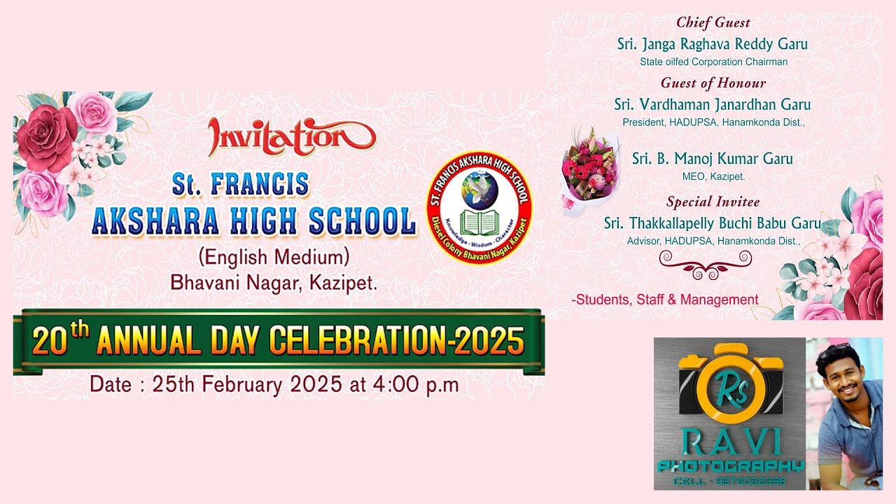 St. Francis Akshara High School || 20th Annual Day Celebration-2025 || Bhavani Nagar Kazipet ||