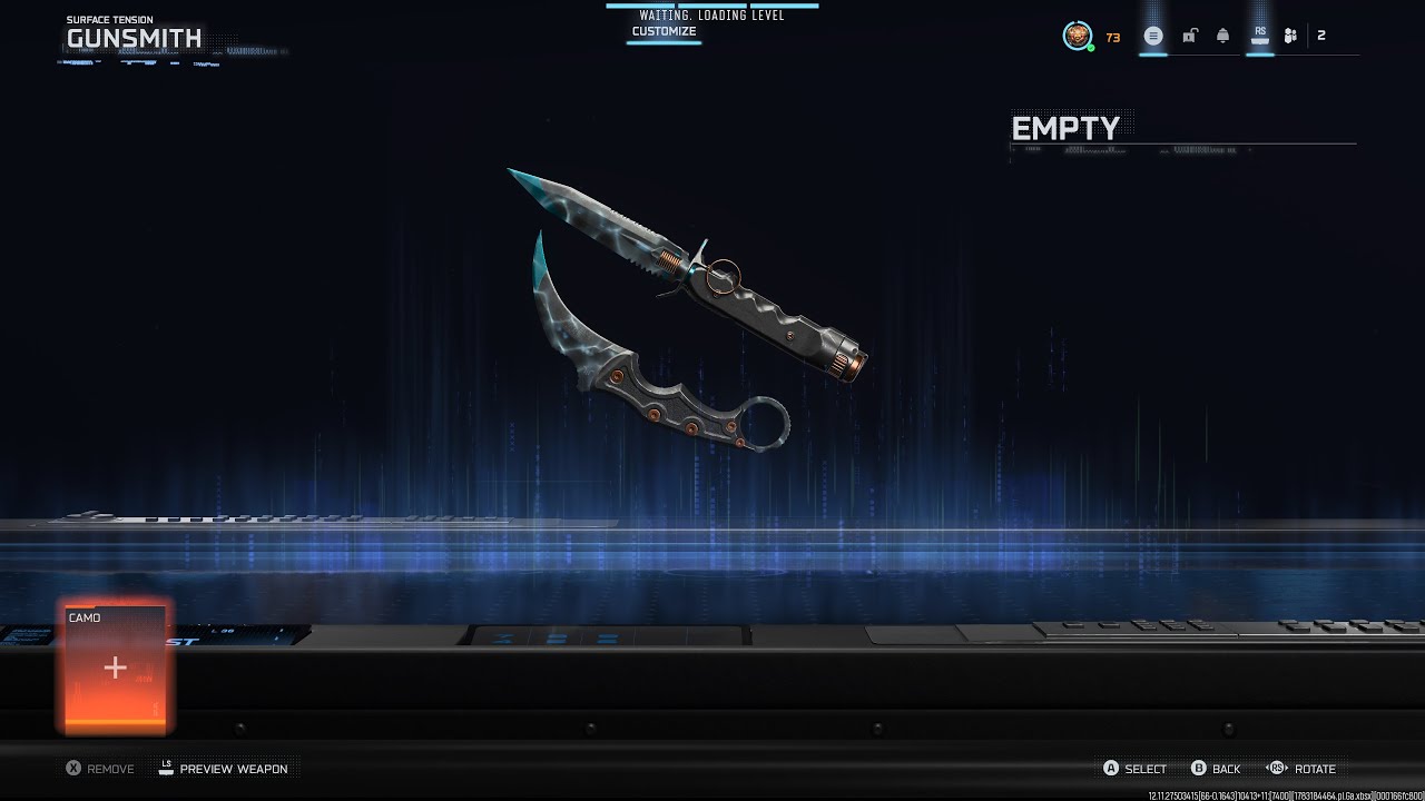 CoD BO7 & Warzone - Blueprint - Melee - Ballistic Knife - Surface Tension - Weapon Inspect