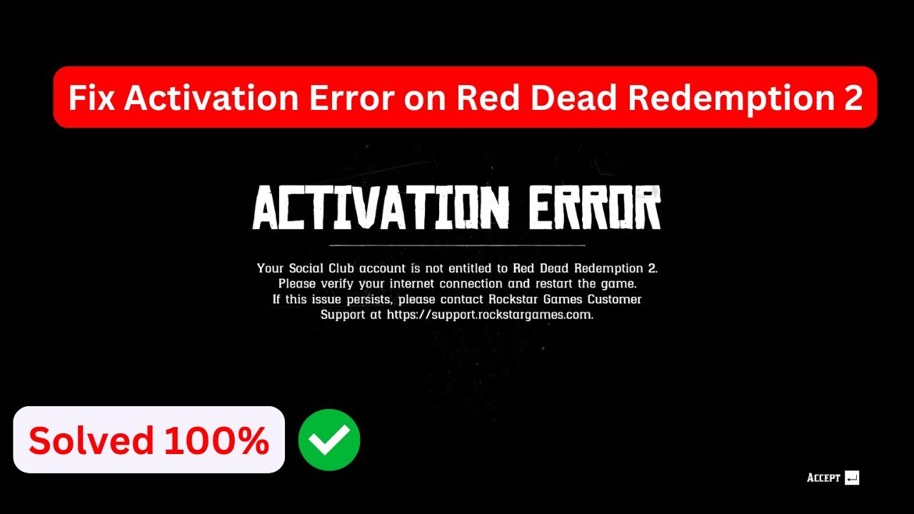 Red Dead Redemption 2: Ошибка активации (быстрое решение)