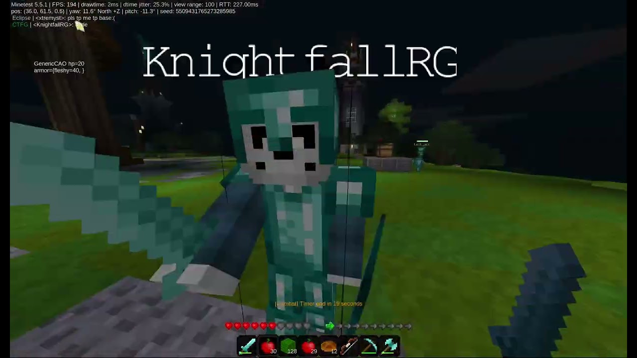 Minetest / Luanti FFA Skywars - 1v1 with KnightfallRG