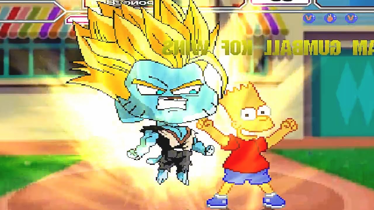 TEAM GUMBALL  &  BART SIMPSON BATTLES WITH MUGENS IN SURVIVAL MODE