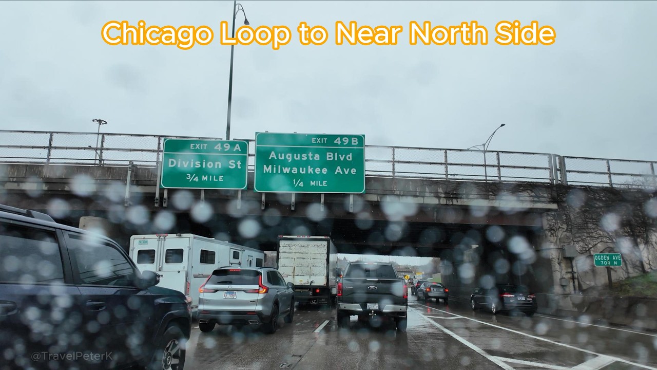 Driving from Chicago Loop to Near North Side via I-90 Expressway