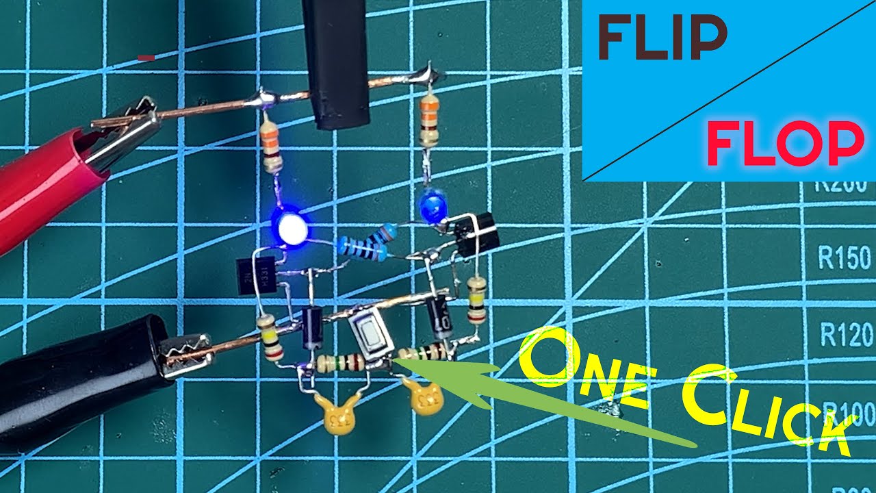 Flip Flop Led Flasher Circuit | Only One Push Button | Easy Electronics Tutorial