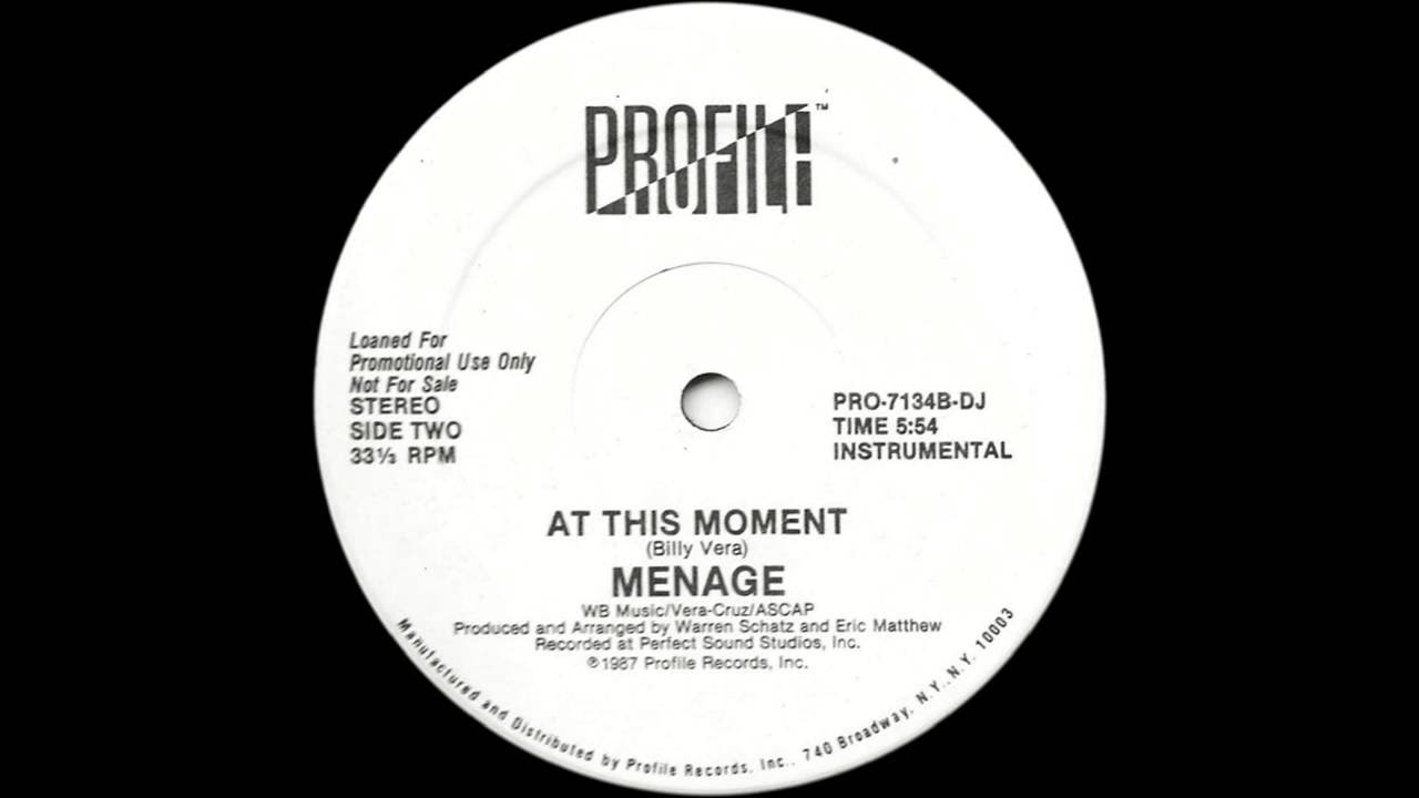 Menage ‎– At This Moment (Hi-Nrg 1987)