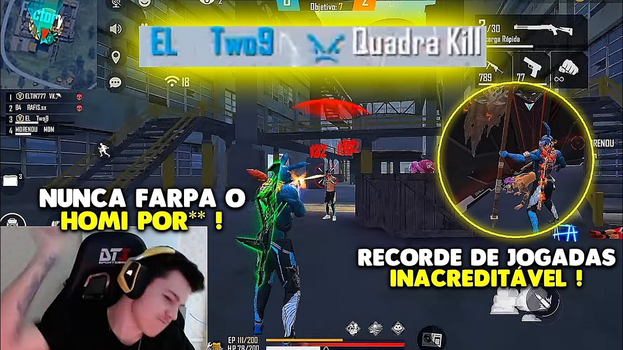FARPARAM O TWO9 E ELE FAZ UMAS DAS JOGADAS MAIS EPICAS JA VISTA! - SO JOGADA INSANA - 4v4 APOSTADO !