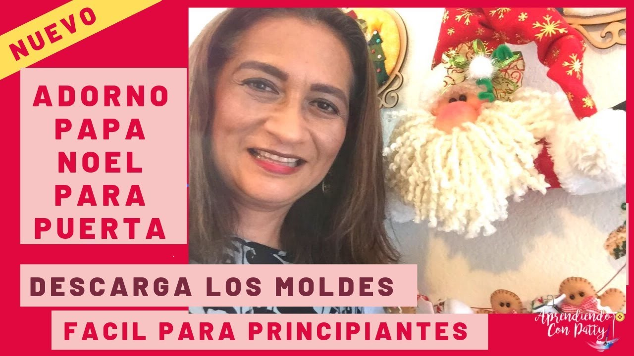 Como hacer un papa noel para la puerta Facil y divertido