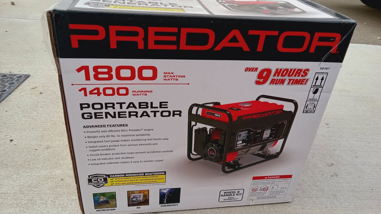predator 1800w Max generator unboxing, setup and carbon monoxide sensor bypass.