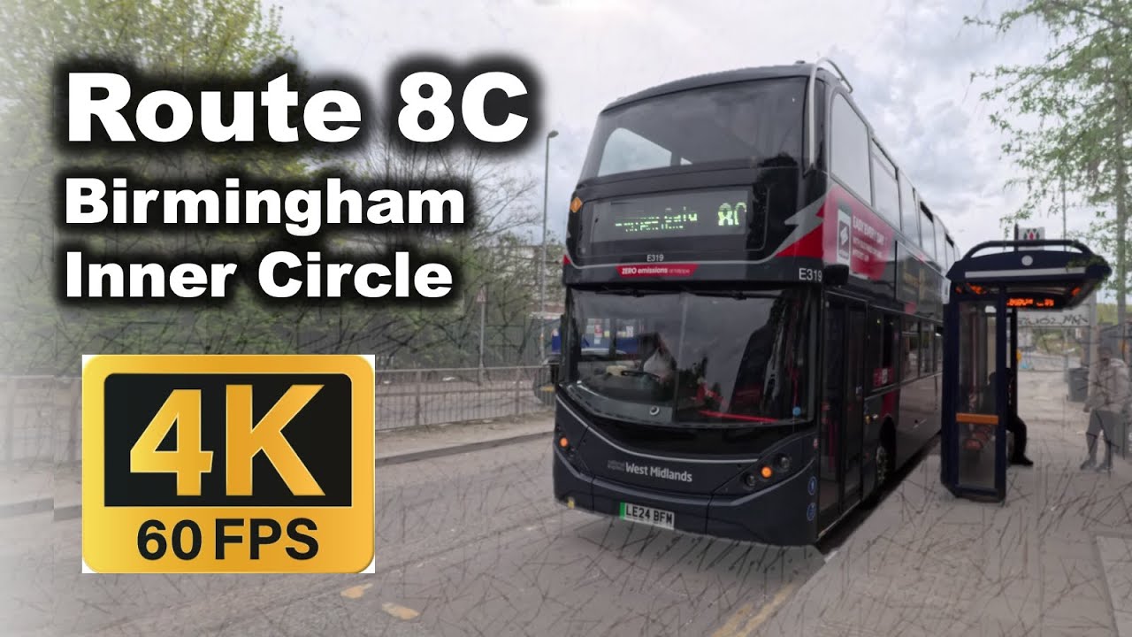 Birmingham Inner Circle by BUS - NXBus Route 8C Full Journey (April 2025)