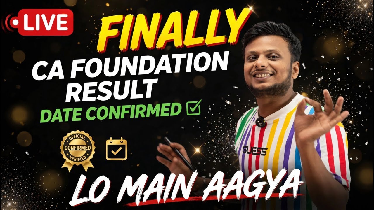 Live CA foundation September 2026 Result Update | CA Foundation Sep 2026 Result date Confirmed ✅
